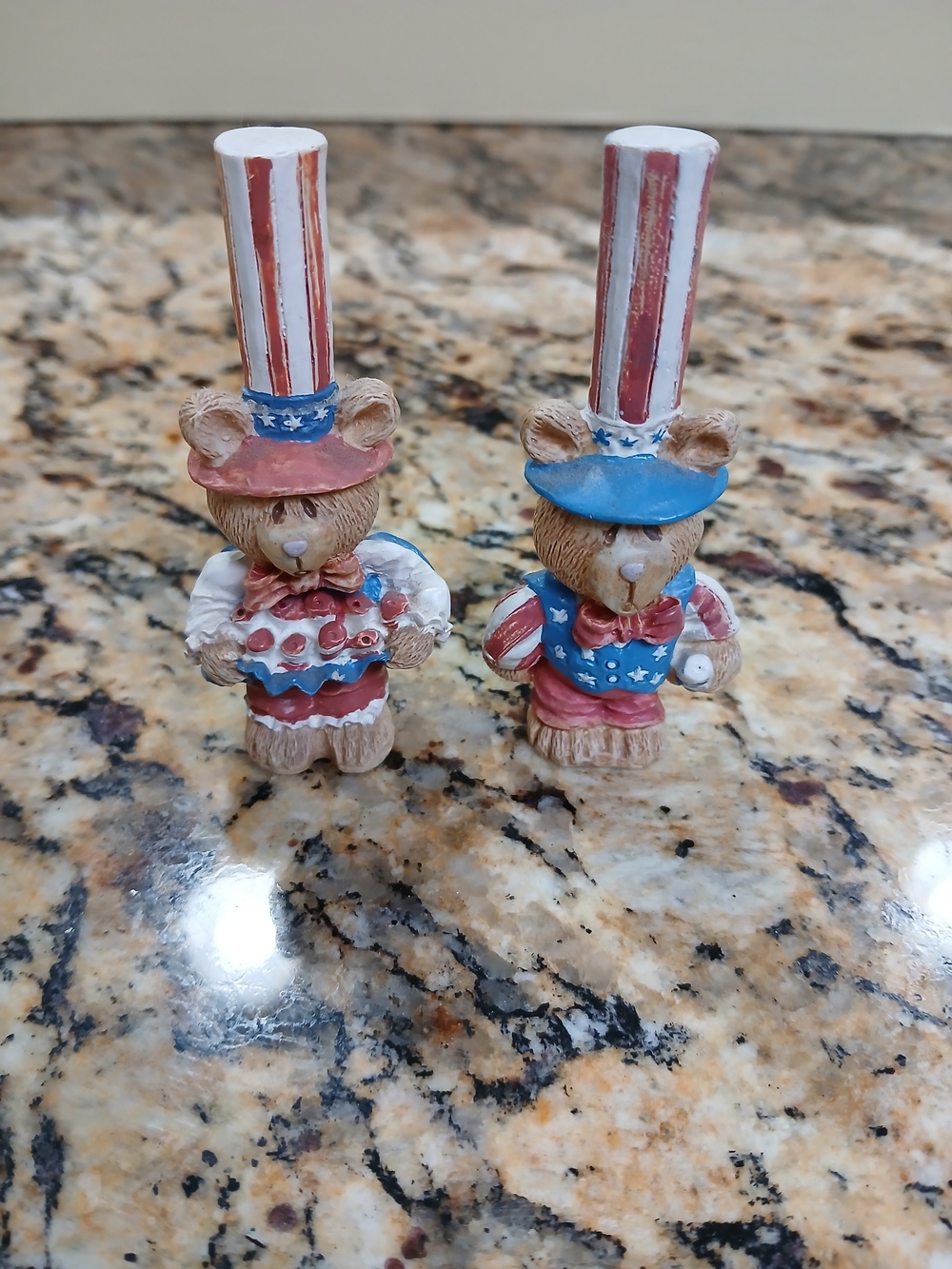 Patriotic Bear Figurines - Red, White & Blue